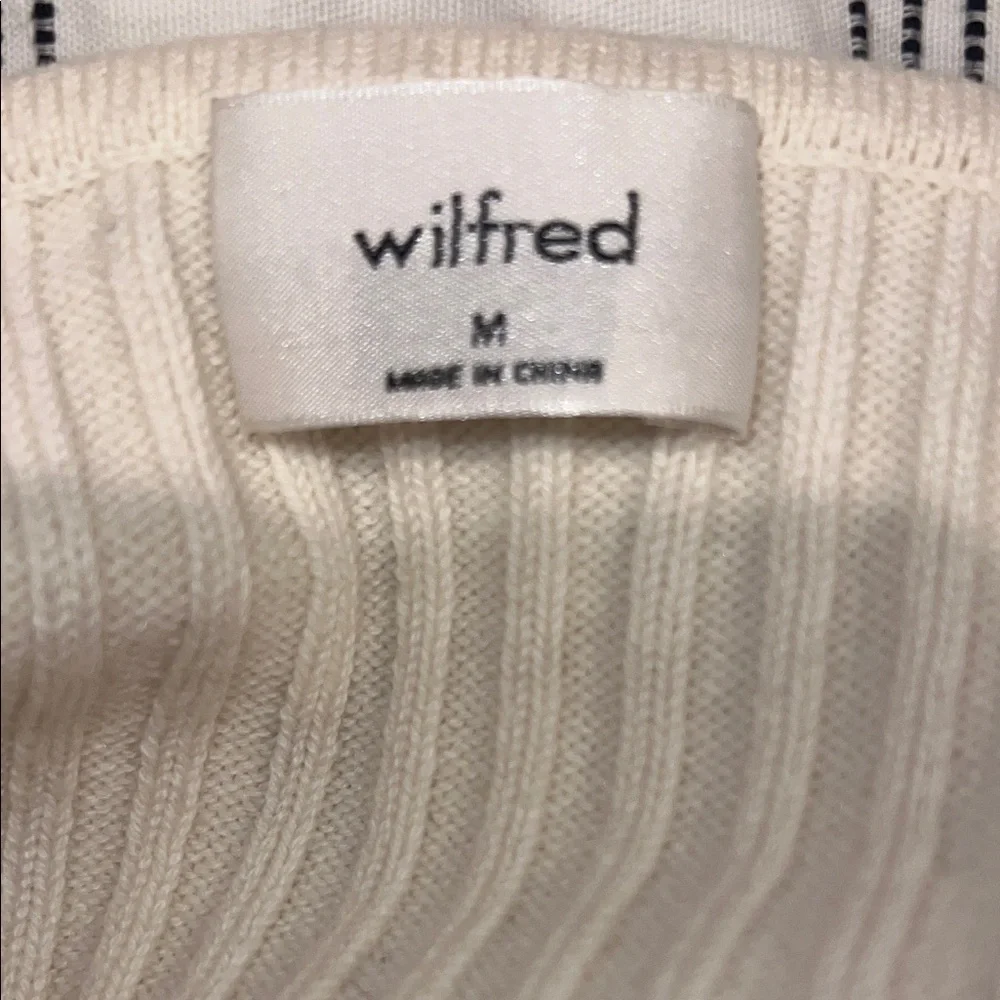 Aritzia Wilfred Cream Ribbed Crop Tank Top - Picture 3 of 5